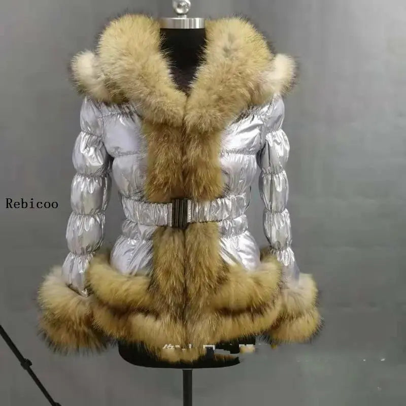 Women's Parka Winter Warm Thick Down Hooded Coat Ladies Fur Cotton Lining Jackets Women Long Plush Jacket Hoodie Parka Outwear